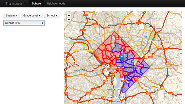 HarlanH's tweet image. Our #HackForChange #HackForDC demo app for understanding school commutes!
