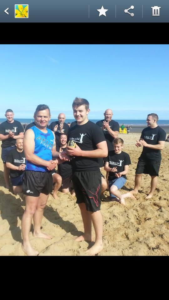 Well done <a href="/robsexton6/">Rob Sexton</a> <a href="/07joshjackson/">Josh Jackson</a> @carlcheets and jason roach on winning the Bridlington Beach Rugby comp.#yickers
