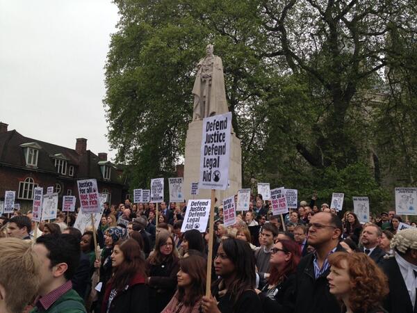 At the legal aid cuts demo