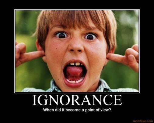 jilevin's tweet image. So when did ignorance become accepted as just another point of view?