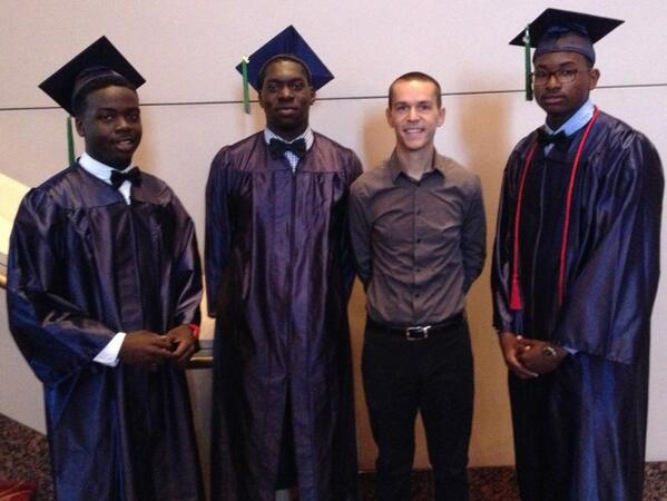 MaverickHoops's tweet photo. Congrats to our graduates! From L to R: Joel H., Alex O., and Malik E. #OnceAMavAlwaysAMav http://t.co/Z01pBgi1Kr
