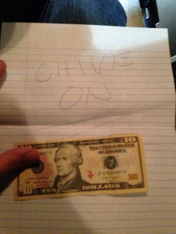 abrewer030's tweet photo. #chive #chiveon found this on my car under the wiper blade after coming out of a movie http://t.co/qD7y97D3rw