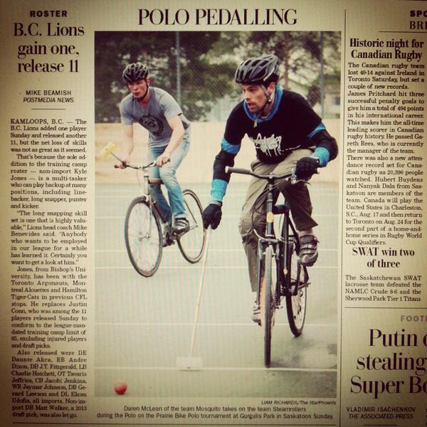 <a href="/PhotoLiam/">Liam Richards</a> Sweet photo! <a href="/yxebpl/">saskatoon bike polo</a> #bikepolo #yxe big thanks to the <a href="/TheStarPhoenix/">TheStarPhoenix.com</a> for highlighting out tournament