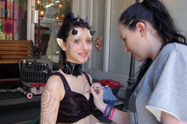 malabarltd's tweet image. Downtown in #Toronto? Stop by 14 McCaul St and watch Alana hand-draw tattoos on her Dark Sith. #MakeOff