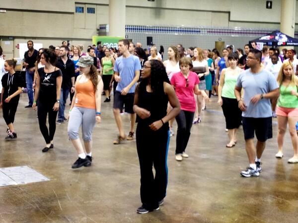 WantToDance's tweet image. Look at all the salsa participants for @TOFitChallenge!!