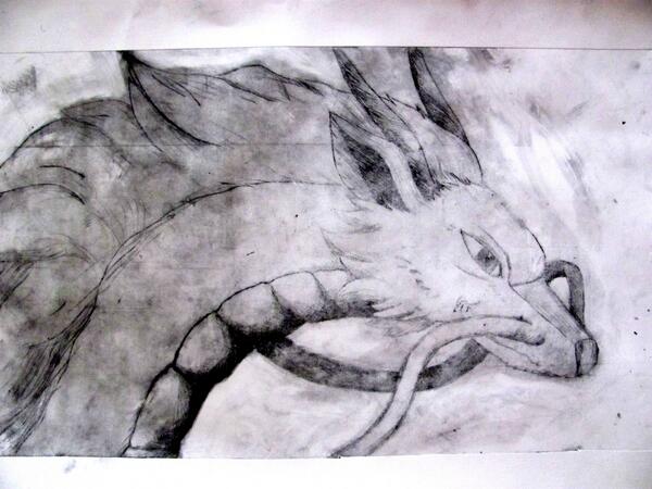 mojesexynoha's tweet photo. lol, i tried to draw Haku (Spirited Away), to sheet.. went wrong as planned >.<:D http://t.co/xD6tCJO7sI