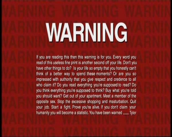 BestProMedia's tweet photo. This is the FBI warning that appears before Fight Club. http://t.co/KHQkTFW7Qe