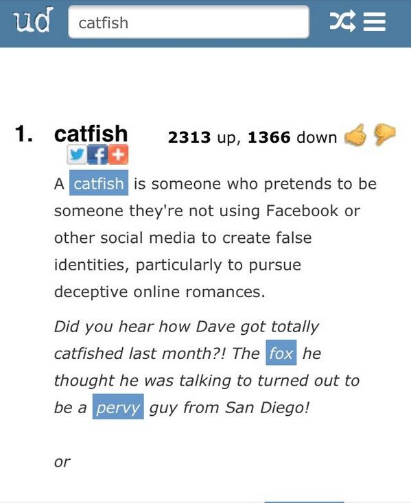 Catfish on X: Here's how Urban Dictionary defines Catfish. What does it  mean to you?  / X