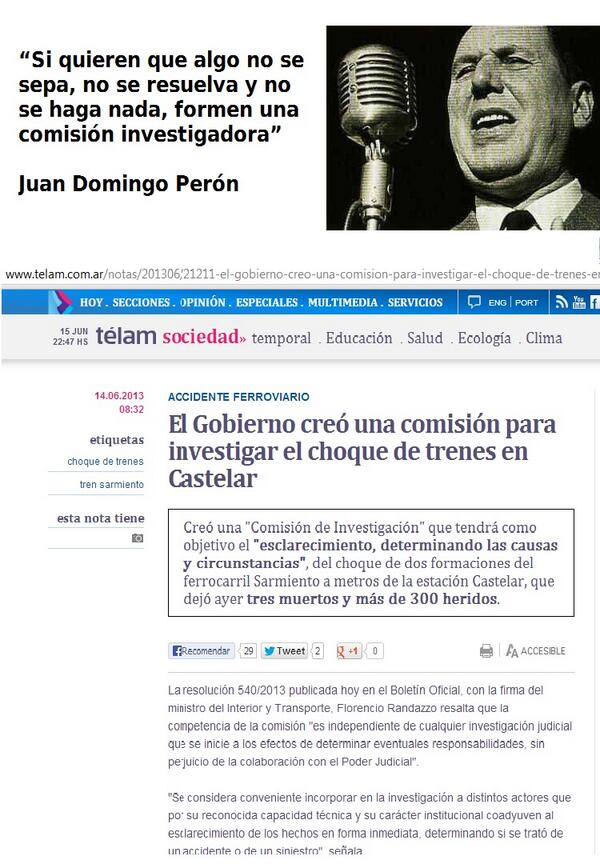 #Castelar: “Si quieren que algo no se sepa, no se resuelva y no se haga nada, formen una comisión ” - Juan D. Perón.