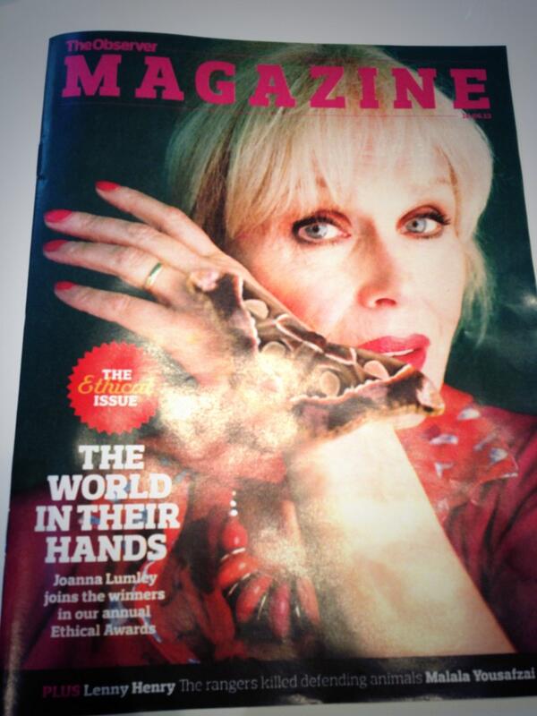 Congratulations Joanna Lumley, campaigner of the year in The Observer Ethical Awards. Keep <a href="/shwopping/">shwopping</a> everyone!