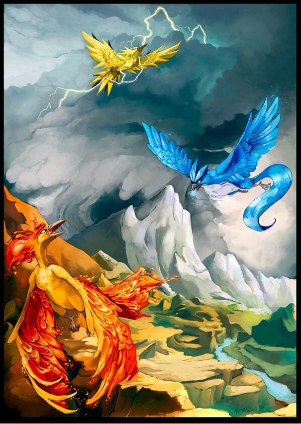 Cool picture of the birds. #PokemonDaily
