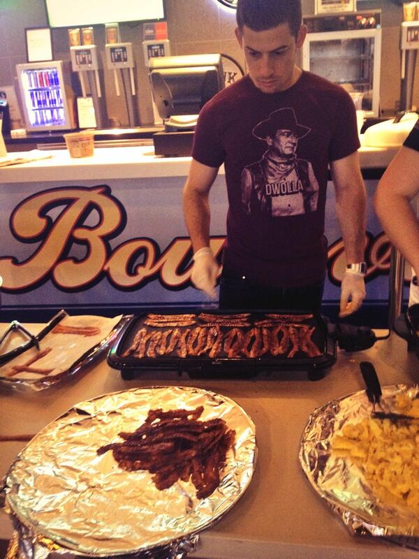 acharlieh's tweet image. Makin&apos; Bacon with @BaconSeason #hackMW