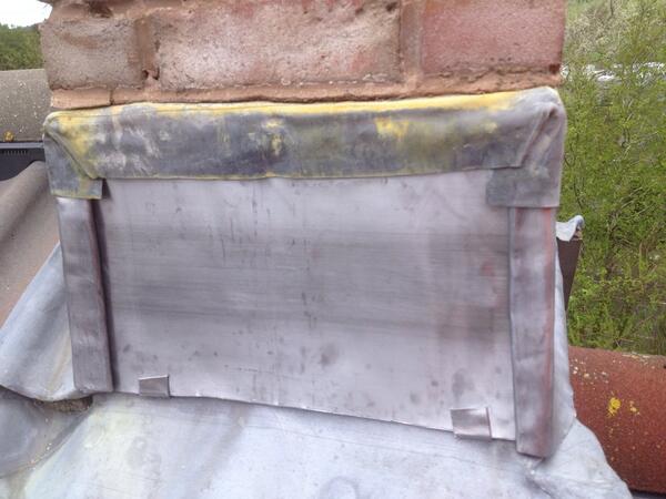Chimney cladded under top safe after bottom one failed for Fraser Roofing Carlisle #mostcosteffectivesolution