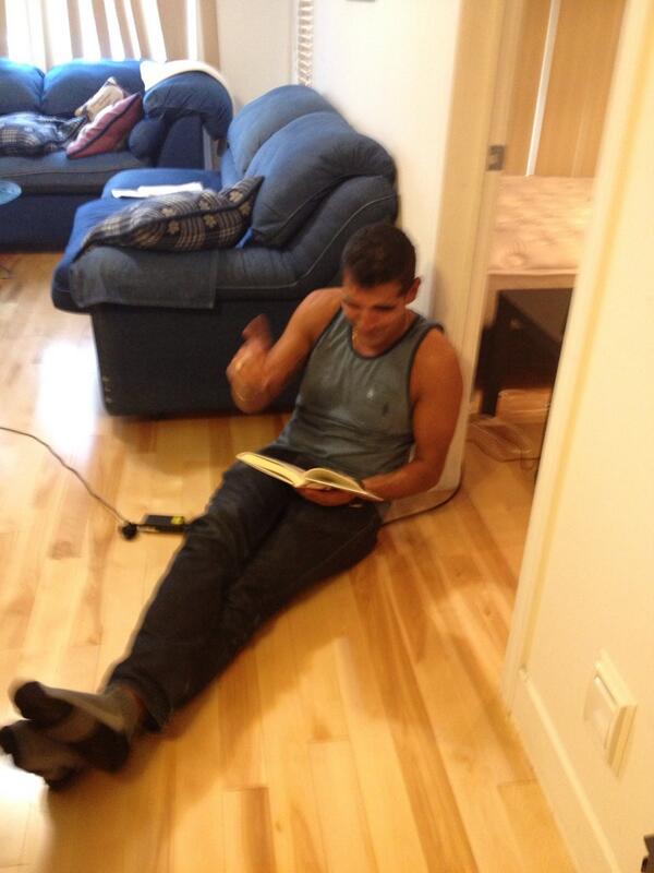 Hilaism's tweet photo. Yo @mindykaling, friend found your book in my room, walked out of shower &amp; found him on the floor pissing himself. http://t.co/zrlmcAfZAJ
