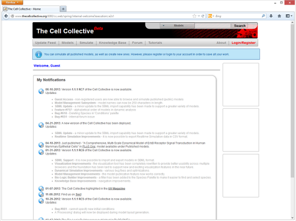 KowalBryan's tweet photo. Version TCC-v1.1.1-RC7 of The Cell Collective has been deployed @biocollective #bioinformatics http://t.co/GON9JRVV5k http://t.co/tkgoet9G4Z