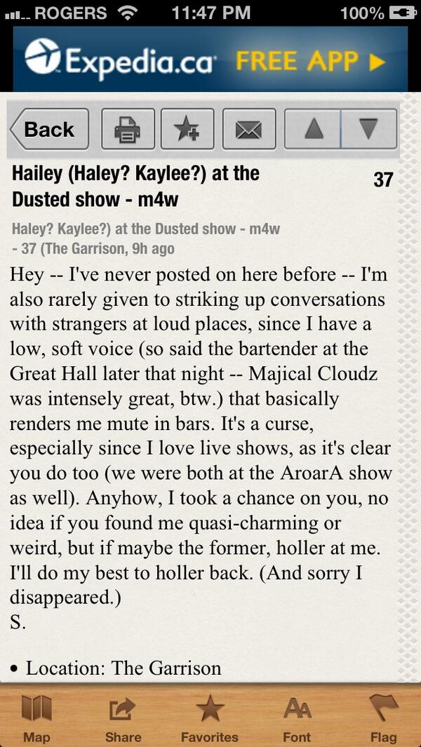 websterMC's tweet photo. Craigslist missed connection at the @totallyDusted show @nxne! http://t.co/b0BmHS2j3v