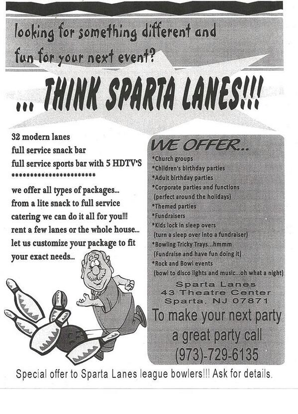 Sparta Lanes (SpartaLanesNJ) Twitter