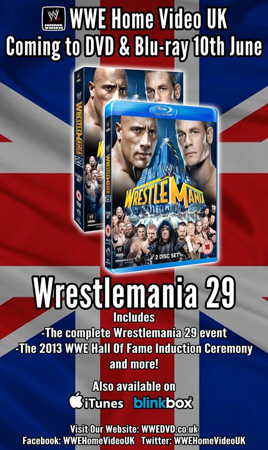 WWENetflixNews's tweet photo. #WWE #Wrestlemania 29 arrives the UK in 5 days (on 10th June.) Still time to pre-order at http://t.co/fbDXceHVfn RT http://t.co/ND8pzX3y0Y