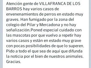 juanfranradio's tweet photo. OJO
Cuidado con las mascotas, están fumigando por varias zonas de Vca, se están dando casos de "envenenamiento" http://t.co/TvYOwXWpzj