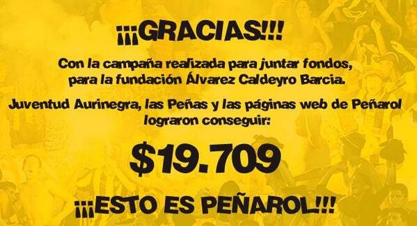 chrisrodas21's tweet photo. "@dperez_elpais: Felicitaciones a @jaurinegra, que recaudó $19.709 para la Fundación Álvarez Caldeyro Barcia http://t.co/IdkuDnlYOa"