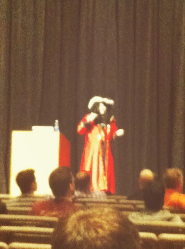 ablythe's tweet image. . @der_hammer talking about Janky in a Confidence Jacket  #cernerdevcon #devcon2013