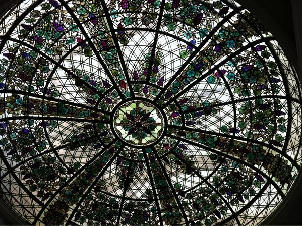 GloriaCampos's tweet photo. Stained glass dome in Toronto's Casa Loma's conservatory, Breathtaking! http://t.co/O0HJcxCq4D