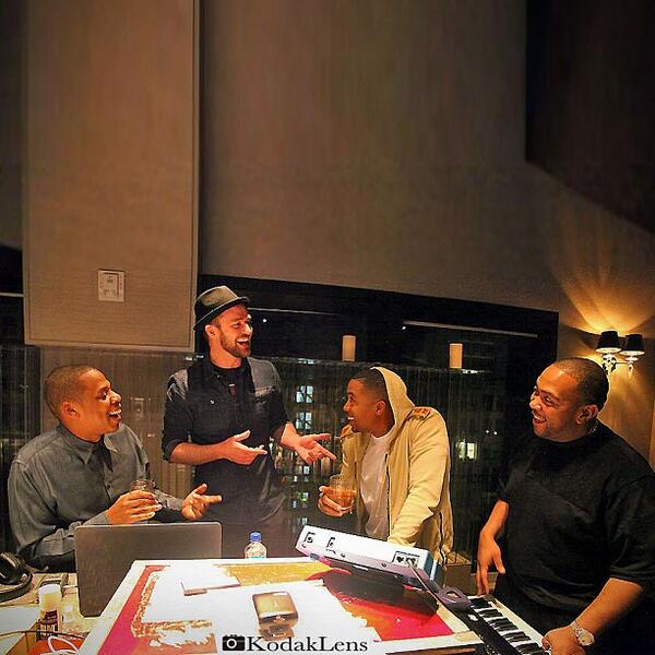 > Jay-Z x Justin Timberlake x Nas x Timbaland In The Studio - Photo posted in The Hip-Hop Spot | Sign in and leave a comment below!