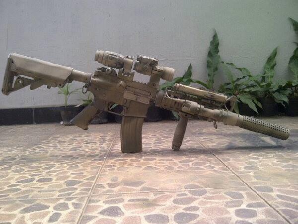 STARS_airsoft's tweet photo. and this is vrisc's WE GBBR for skirmish and or rifle competition use, what do you think? http://t.co/q3zJI3RfCW