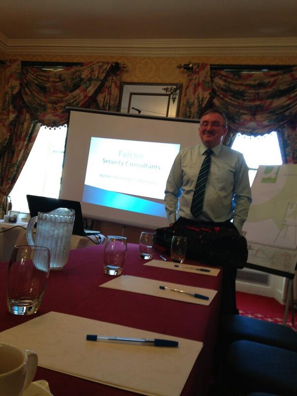 Frank Fitzpatrick of Falcon Security presenting this morning, BNIM4 Greville Arms Hotel....