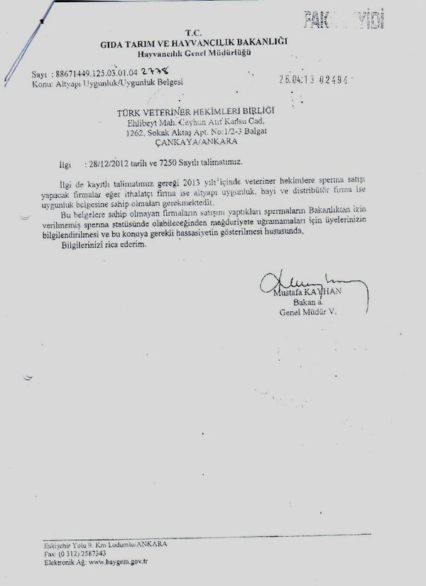 manisavho's tweet photo. mağduriyete uğramamak için sperma aldığınız firmaların uygunluk belgesi olup olmadığını öğrenin #veteriner #sunitohum http://t.co/6t7SrFzdBE