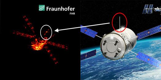 Weltraumtransporter #ATV4: Radarabbildung von 1:46 MEZ: Antennenausleger korrekt ausgeklappt <a href="/ESA_de/">ESA auf Deutsch</a> #isar
