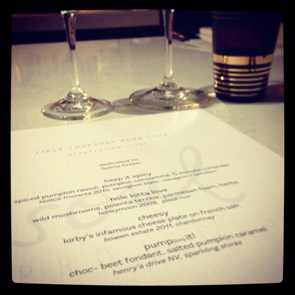 SelinaGreen5290's tweet photo. Our special #book club menu courtesy of @kirbychef84 Eat your heart out @thebookclubabc ! http://t.co/b8gcaidOwk
