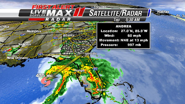 ShannonErickson's tweet photo. @WTOC11: 5am advisory on Andrea. Greatest impacts will be overnight. http://t.co/I9bZSYxw19” #andrea #becarefuloutthere