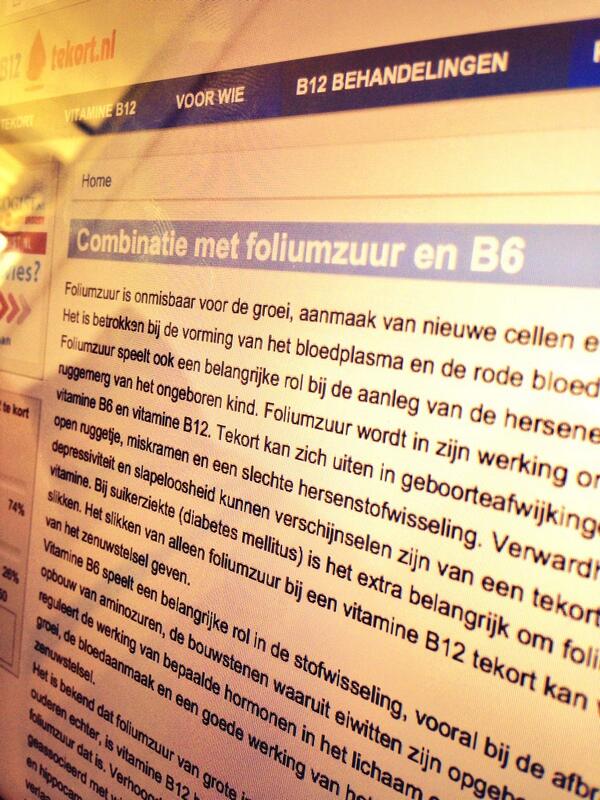 Vitamine B12 met Foliumzuur en B6. vitamine-b12-tekort.nl/combinatie-met…