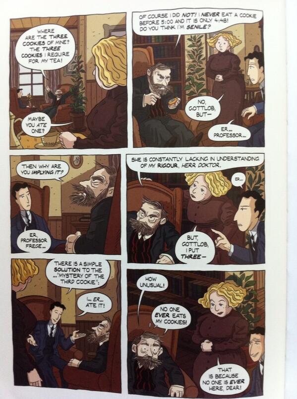 GuyLongworth's tweet image. Gottlob Frege on counting cookies. #Logicomix