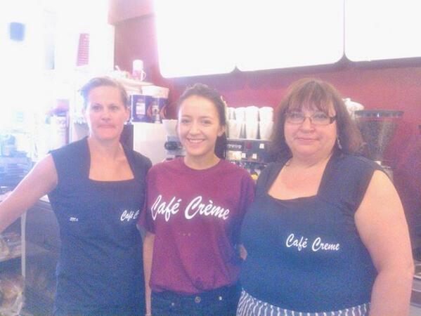 New Uniforms at Café Crème.  We look great, don't we?