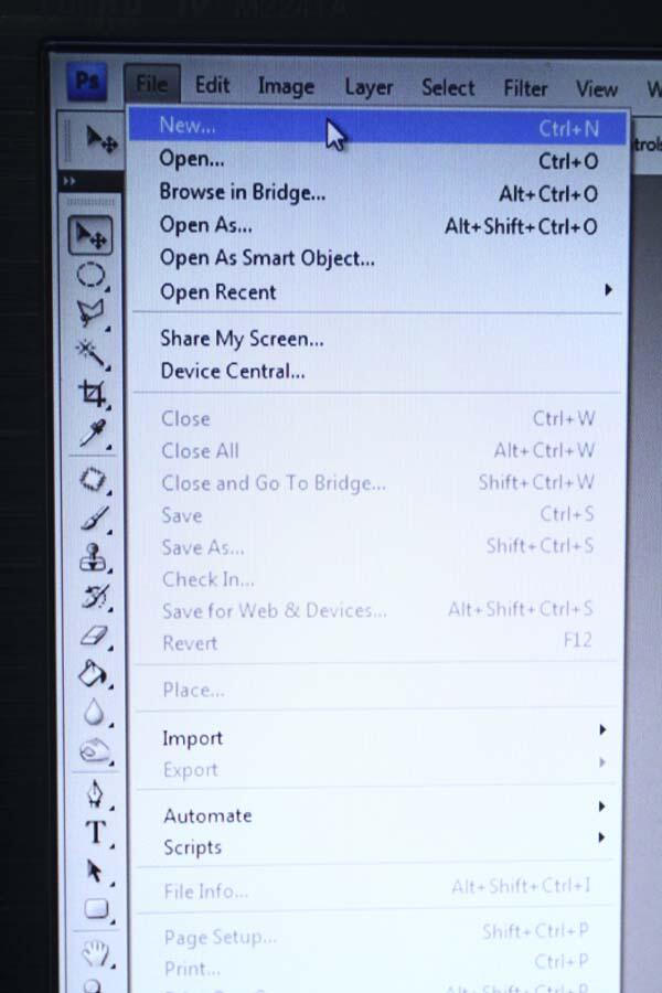 IgniteSchool's tweet image. #jogja 01. buka Photoshop, klick menu FILE ( kiri atas ) kemudian click New. #ignitetutorial