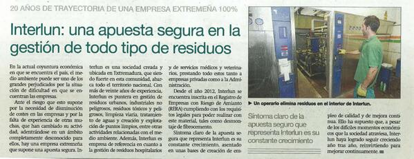 Interlun's tweet photo. Con motivo del Día Mundial del Medio Ambiente Interlun tuvo presencia en medios regionales, como en @EPExtremadura http://t.co/tQZcR1tTXI