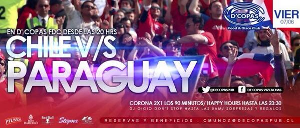 DeCopasPub's tweet photo. Mañana desde las 20:00 hrs. Alentamos a nuestra selección http://t.co/6azMOUPS9Z