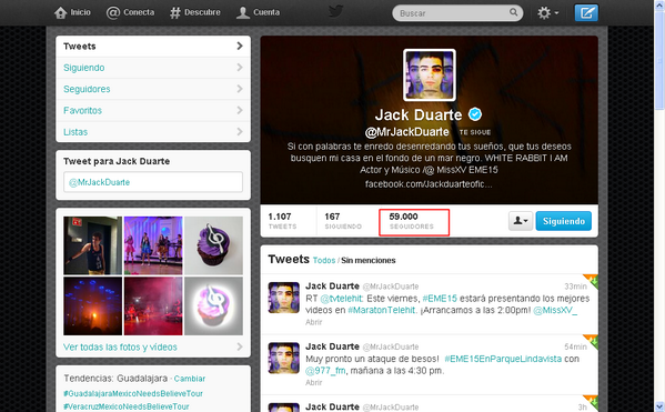JackDuarteMe's tweet photo. RT @SmileForJack: @MrJackDuarte Mira Jack 1000 mas, ya casi somos 60.000 #SuperLocos ♥ http://t.co/rhoa7cp3tY / Eeeeh!! :)