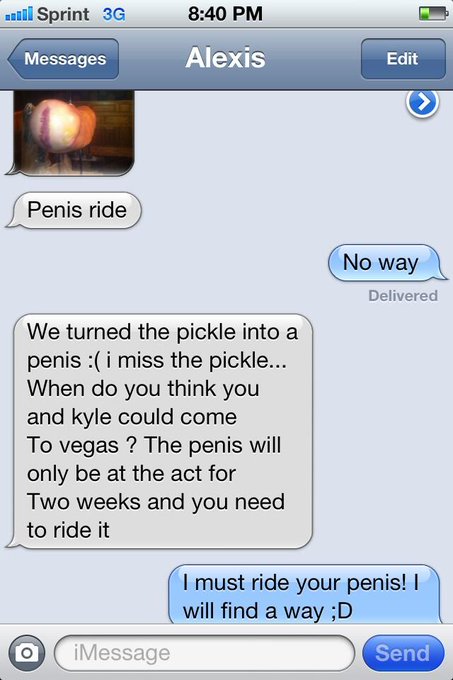 Only my friends would find a little kid ride shaped like a pickle and paint it like a penis ;D Welcome