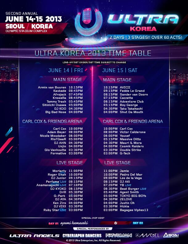 Ultra Korea On Twitter This Is It Ultra Korea 2013 Set Times