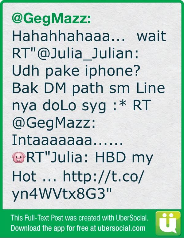 Hahahhahaaa...  wait RT"<a href="/Julia_Julian/">ShintaDefi</a>: Udh pake iphone? Bak DM path sm Line nya doLo syg :* RT (cont)