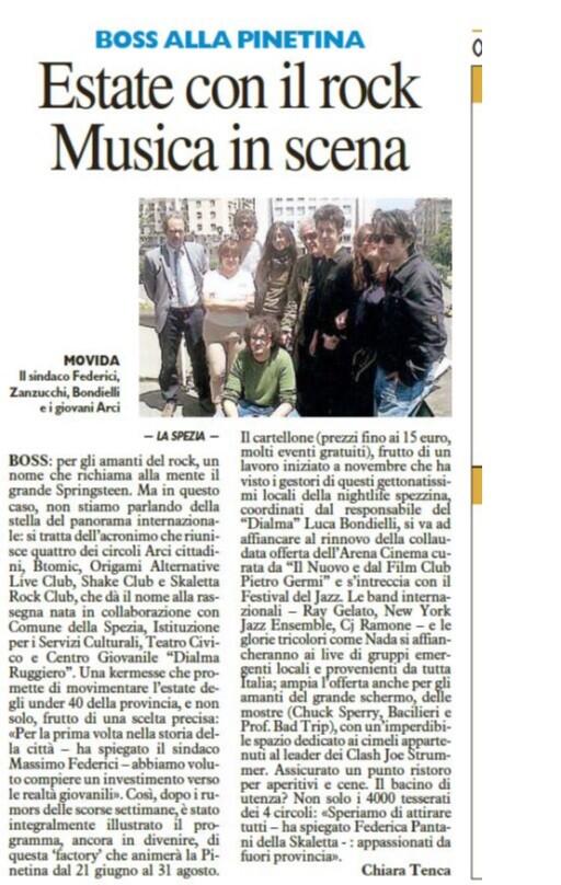 #Spezia #eventi La Nazione di ieri su BOSS. BOSS is coming...