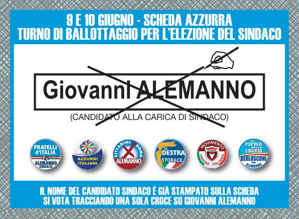 IgnazioCozzoli's tweet photo. Domenica e lunedì votiamo @AlemannoTW Sindaco di #Roma. C'è ancora tempo per sollecitare gli amici. @LCiocchetti http://t.co/zHnPkVFGHJ
