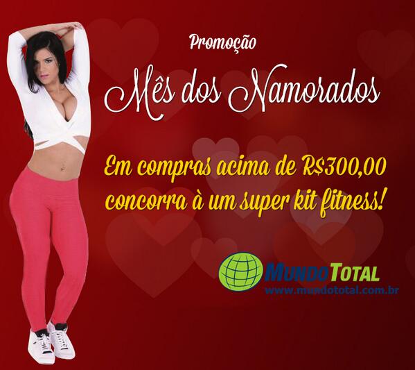 MUNDOTOTAL's tweet photo. Super promoção Mês dos Namorados! Compras acima de R$300,00 concorra à um super kit fitness! http://t.co/Jvk7gYPTc9 http://t.co/Yly5yaObxH