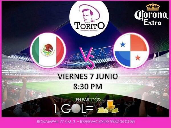 InformateCancun's tweet photo. También nuestros amigos de @Toritocancun los invitan a ver el partido de México con una rica botana! @EduardoAlz http://t.co/JSlN4ECXSU
