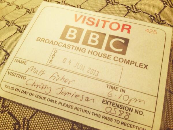 Mattgfisher's tweet photo. My tour pass from the tour at @BBCWorld London studio with @queenelizabeth @HisAndHers_Mag http://t.co/QLpcR9yZrB http://t.co/D8RDB3hG8q