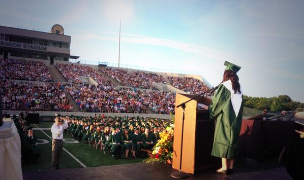 Carrollisd's tweet photo. Great night and view from the stage at graduation! #carrolldragons2013 http://t.co/liEpkRS25d