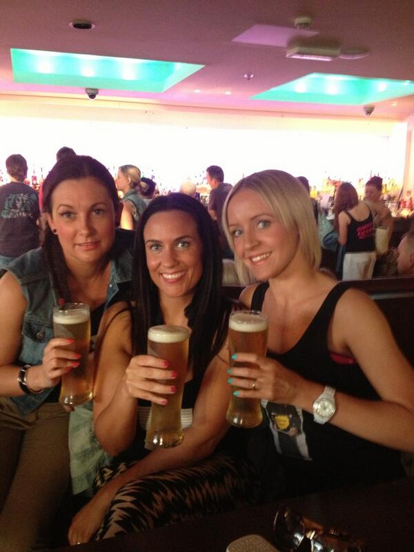 LeanneMCoates's tweet photo. @zoelj19 starting as we mean to go on! X #ibiza #pints #cheers #marshas hen do x http://t.co/3yocAP62zu